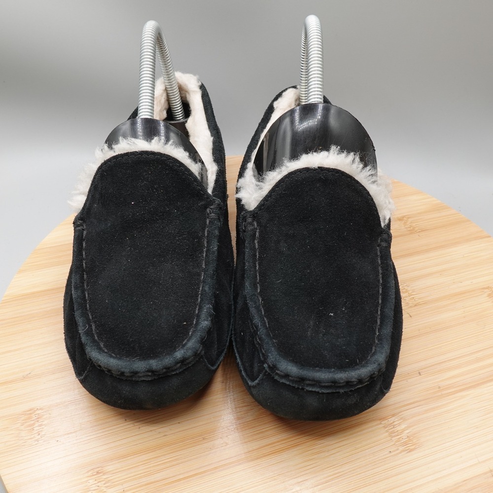 UGG Shoes Women 6 Black Ansley Suede Moccasin Slippers Comfort Casual 1120886K - Picture 2 of 9